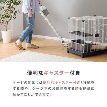 猫 ケージ 1段 おしゃれ スリム コンパクト キャスター付 脱走防止 お手入れ簡単 ペットケージ キャットケージ キャット ケージ キャットハウス ペットハウス 室内 屋内 保護 保護猫 ハウス