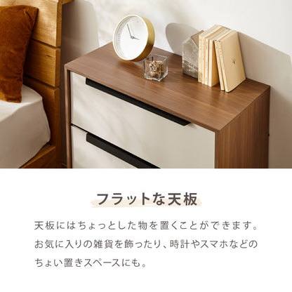 チェスト 収納 衣類 2段 幅60 衣類収納 ファブリック おしゃれ 北欧 木目調 タンス キャビネット 収納チェスト 衣類ケース 引き出し 脚付き 天板 軽量 木製 布 洋服 服 リビング【送料無料】