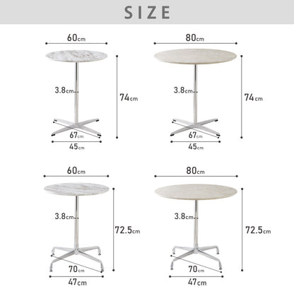 カフェテーブル 丸 直径60cm 円形 クロスレッグ 十字脚 ホワイト ベージュ ブラック スチール ミッドセンチュリー 韓国 シンプル ダイニングテーブル 一人暮らし 組立簡単 大理石