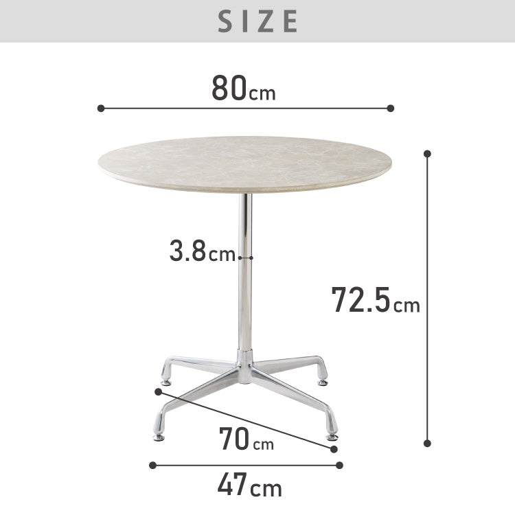 カフェテーブル 丸 直径80cm 円形 クロスレッグ 十字脚 ホワイト ベージュ ブラック スチール ミッドセンチュリー モダン 韓国 シンプル 丸テーブル ダイニングテーブル 一人暮らし 組立簡単