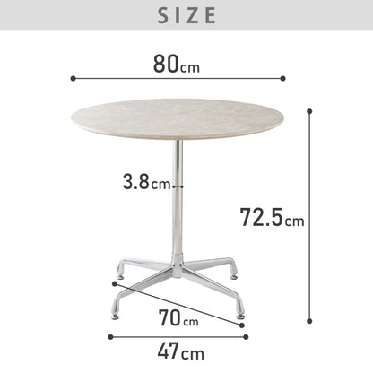 カフェテーブル 丸 直径80cm 円形 クロスレッグ 十字脚 ホワイト ベージュ ブラック スチール ミッドセンチュリー モダン 韓国 シンプル 丸テーブル ダイニングテーブル 一人暮らし 組立簡単