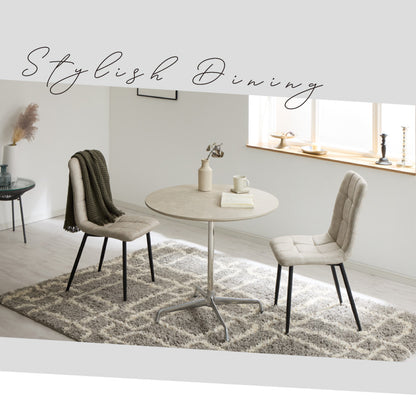 カフェテーブル 丸 直径80cm 円形 クロスレッグ 十字脚 ホワイト ベージュ ブラック スチール ミッドセンチュリー モダン 韓国 シンプル 丸テーブル ダイニングテーブル 一人暮らし 組立簡単