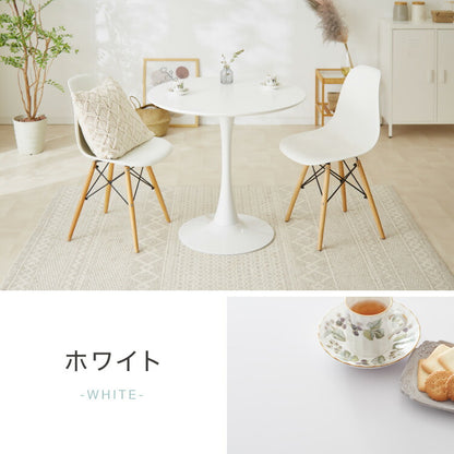 ダイニングテーブル カフェテーブル 丸テーブル 一人暮らし 白 幅80cm 北欧 お手入れ簡単 円形 スチール MDF ホワイト 省スペース 高さ73cm 組み立て簡単 円型 おしゃれ ホワイト 韓国インテリア 木製  大理石色