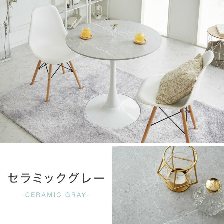 ダイニングテーブル カフェテーブル 丸テーブル 一人暮らし 白 幅80cm 北欧 お手入れ簡単 円形 スチール MDF ホワイト 省スペース 高さ73cm 組み立て簡単 円型 おしゃれ ホワイト 韓国インテリア 木製  大理石色