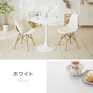 ダイニングテーブル 丸テーブル 白 幅60cm 組み立て簡単 お手入れ簡単 円形 スチール MDF ホワイト 省スペース コンパクト 2人用 3人用 おしゃれ 北欧 一人暮らし カフェテーブル
