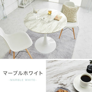 ダイニングテーブル 丸テーブル 白 幅60cm 組み立て簡単 お手入れ簡単 円形 スチール MDF ホワイト 省スペース コンパクト 2人用 3人用 おしゃれ 北欧 一人暮らし カフェテーブル