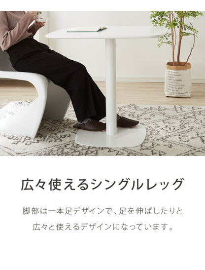 カフェテーブル 1本脚 ホワイト 60×60cm 耐水 耐荷重100kg 高さ73.5cm 北欧 1人暮らし カフェ風 韓国風 2人掛け 在宅 作業 かわいい シンプル ダイニングテーブル コーヒーテーブル テーブル センターテーブル