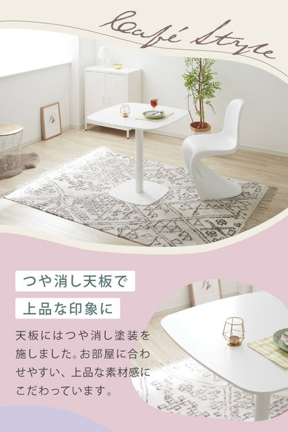 カフェテーブル 1本脚 ホワイト 60×60cm 耐水 耐荷重100kg 高さ73.5cm 北欧 1人暮らし カフェ風 韓国風 2人掛け 在宅 作業 かわいい シンプル ダイニングテーブル コーヒーテーブル テーブル センターテーブル