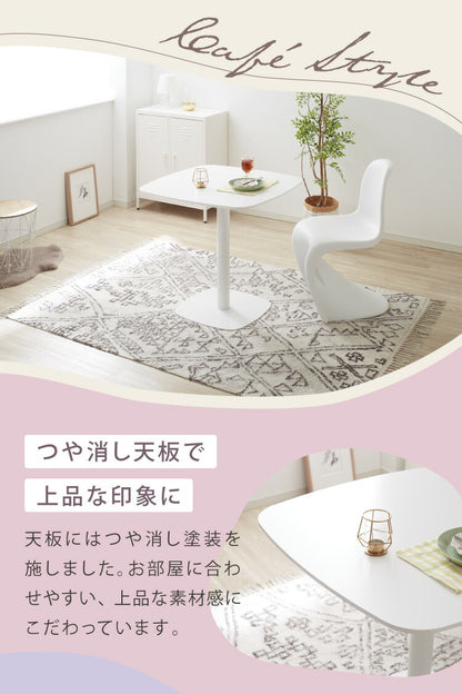 カフェテーブル 四角 幅80cm 高さ73.5cm ホワイト 韓国風 シンプル おしゃれ スタイリッシュ 北欧 1人暮らし カフェ風 食卓 ダイニングテーブル コーヒーテーブル デスク 机 テーブル パソコンデスク