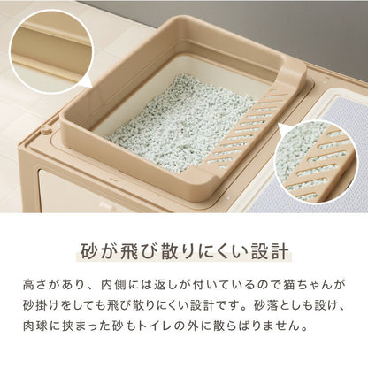 【リコメン堂限定オリジナルカラー 2色】 猫 ケージ キャットケージ 3段 トイレ付き 引き出し キャスター おしゃれ 収納 トイレ付 脱走防止 お手入れ簡単 ペットケージ キャットハウス 室内 屋内