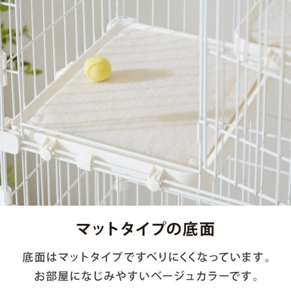 キャットケージ 3段 コンパクト ホワイト グレー スリム キャスター付 ハンモック 水飲みボウル ステップ台3段 多頭飼い 保護 脱走防止 シンプル おしゃれ 室内 ケージ 猫ケージ ペットケージ ハウス