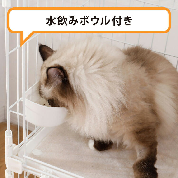キャットゲージ 大型 2段 コンパクト ホワイト ハンモック キャスター