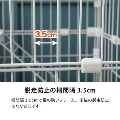 キャットゲージ 大型 2段 コンパクト ホワイト ハンモック キャスター付き 水飲みボウル ロック扉 スリム スチール製 シンプル おしゃれ ペットケージ 猫用ケージ ペットハウス 猫用 多頭飼い 脱走防止 ペット用品 猫用品 檻 保護