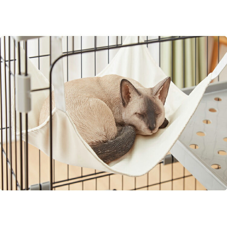 ペット用ハンモック アイボリー 40×39.5cm 耐荷重約10kg リバーシブル 布 フック付き 洗濯可能 シンプル ナチュラル 北欧 おしゃれ 猫ハンモック ミニハンモック 猫 寝床 インテリア 布製 掃除簡単 安定 ペット ペット用品  【メール便配送】