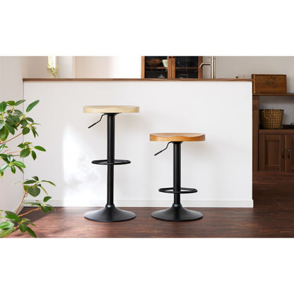 カウンターチェア 1脚単品 木製 天然木 高さ調節 昇降式 脚置き付き 北欧 おしゃれ シンプル モダン ナチュラル バーチェア ダイニングチェア スツール 座り心地 木目 カフェ 椅子 インテリア 1脚 2脚 セット