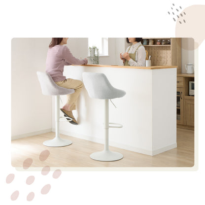 【5%OFF】カウンターチェア 背もたれ付き 2脚 セット 昇降 昇降式 360°回転 ファブリック カフェ カウンター おしゃれ バーチェア チェアー ダイニングチェア ハイチェア イス【送料無料】