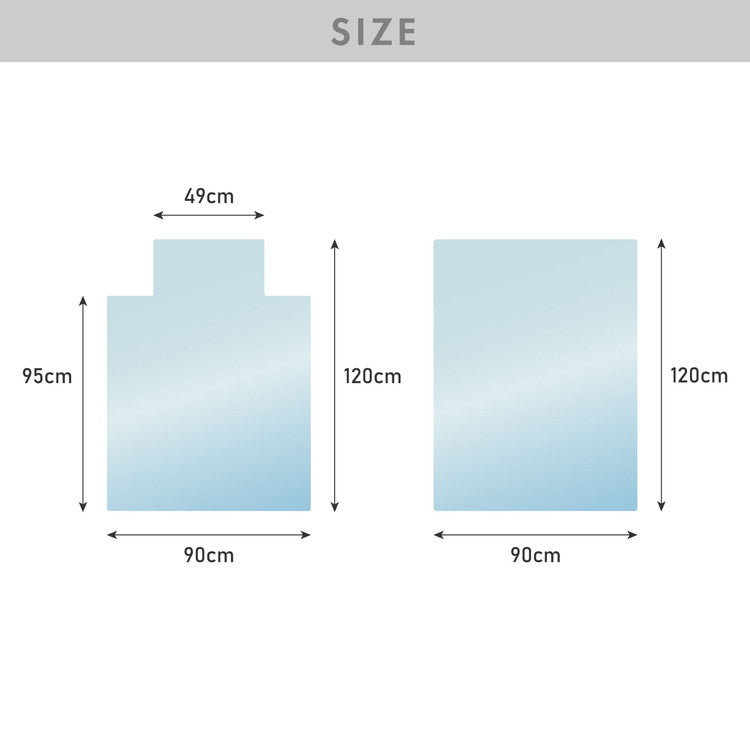 チェアマット 凸形 長方形 120cm×90cm 透明 オフィスマット ソフトタイプ 床暖房対応 無地 フローリングマット イス【送料無料】