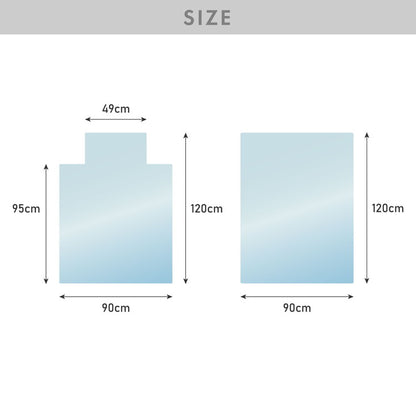 チェアマット 凸形 長方形 120cm×90cm 透明 オフィスマット ソフトタイプ 床暖房対応 無地 フローリングマット イス【送料無料】