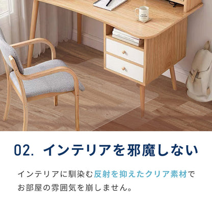 チェアマット 長方形 140cm×90cm 透明 クリアマット オフィスマット ソフトタイプ 床暖房対応 無地 床 保護 フローリング【送料無