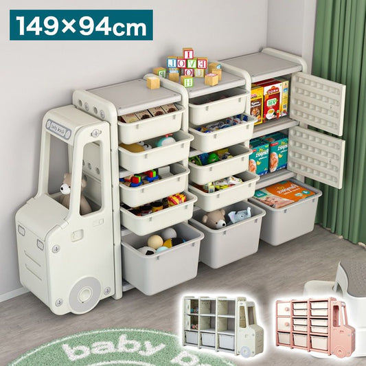 おもちゃ収納ラック トラック型 大容量 インナーボックス付 子ども部屋 ラック 棚 かわいい おしゃれ 車型 ぬいぐるみ ベビー キッズ 収納ケース おもちゃ箱 おもちゃ収納棚 キッズラック 子供部屋 小物収納 ランドセルラック