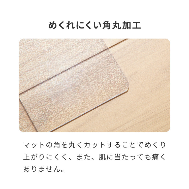 キッチンマット 100×240cm クリア 透明 1.5mm厚 大判 PVC 撥水 床暖房対応 収納 シンプル 床保護シート おくだけマット PVCキッチンマット キッチンマット クリアマット ソフト 台所 キッチン ダイニング