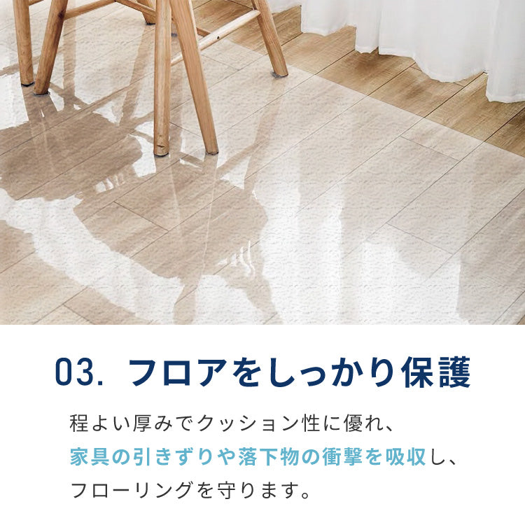 キッチンマット 100×270cm クリア 透明 1.5mm厚 大判 PVC 撥水 床暖房対応 収納 シンプル 床保護シート おくだけマット PVCキッチンマット キッチンマット クリアマット ソフト 台所 キッチン ダイニング 【送料無料】
