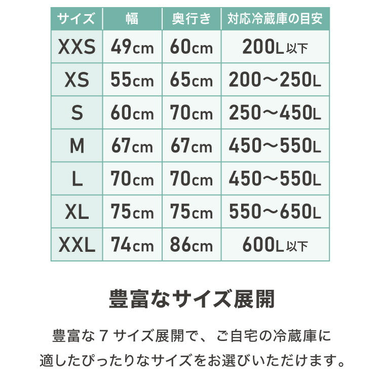 冷蔵庫マット PVC 2mm厚 XXS~XXL フリーカット 防カビ 床保護 キズ防止 防汚 撥水 防水 床暖房対応  200L~600L冷蔵庫対応 冷蔵庫パネル PVCマット
