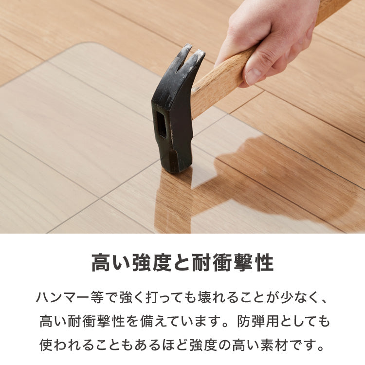 冷蔵庫マット ポリカーボネート M 67×67cm 2mm厚 防カビ 床保護 キズ防止 防汚 撥水 防水 防振 防音 耐衝撃 床暖房対応 クッションフロア対応 450L~550L冷蔵庫対応 冷蔵庫パネル クリアマット【送