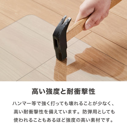 冷蔵庫マット ポリカーボネート XL 75×75cm 2mm厚 防カビ 床保護 キズ防止 防汚 撥水 防水 防振 防音 耐衝撃 床暖房対応 クッションフロア対応 550L~600L冷蔵庫対応 冷蔵庫パネル クリアマット【送