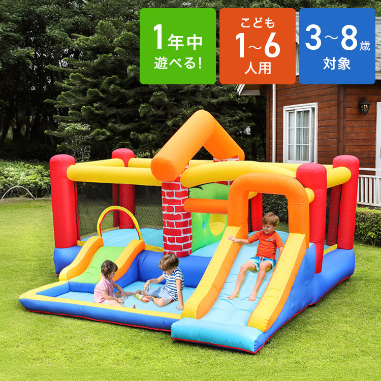 大型プール 滑り台 エアー遊具 海外 子供用プール 自宅用プール 家庭用プール ファミリープール ビニールプール ウォータースライダー 夏休み 水遊び アスレチック キッズ 遊具