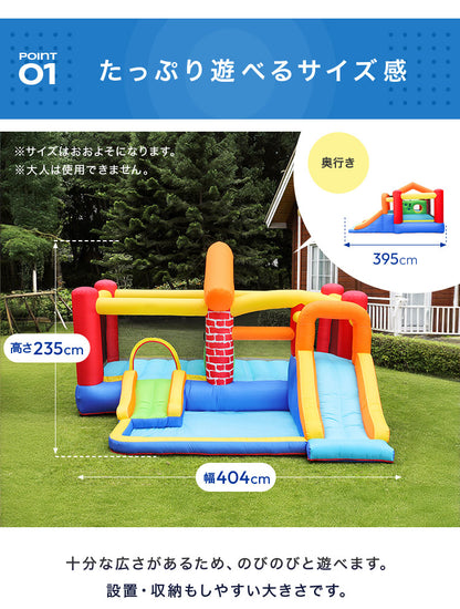 大型プール 滑り台 エアー遊具 海外 子供用プール 自宅用プール 家庭用プール ファミリープール ビニールプール ウォータースライダー 夏休み 水遊び アスレチック キッズ 遊具