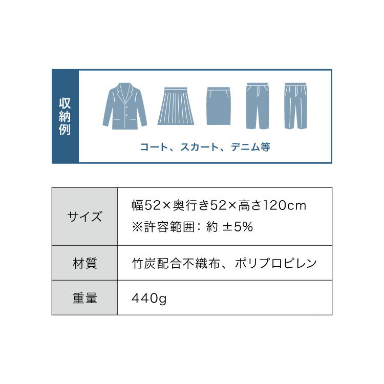 衣類カバー 不織布 ワイド ロング スタンダード ショート マチ付き 竹炭入り はっ水 グレー ダブルスライダー 消臭 調湿 洋服カバー 衣装カバー 洋服ケース 衣類収納 クローゼット収納 ほこり除け