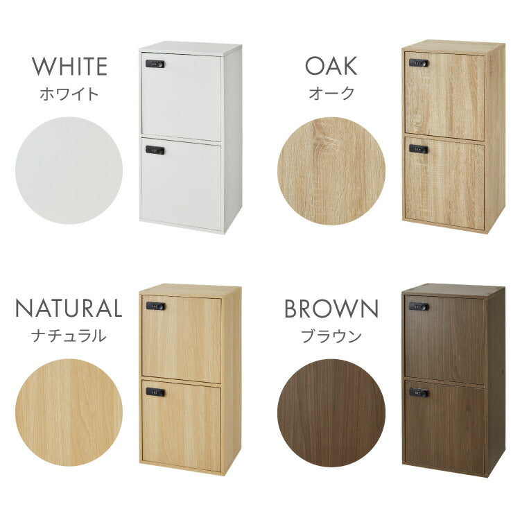 カラーボックス 2段 A4 2個セット 木目 鍵付き 扉付き 幅35cm レイアウト自由自在 ダイヤル 収納 収納ボックス 整理整頓 カラーボックス2段 A4サイズ 本棚 ラック 収納ラック 鍵付きラック