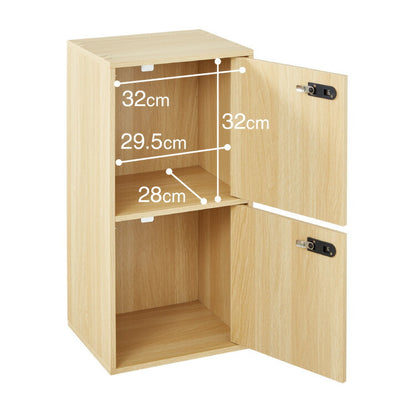 カラーボックス 2段 A4 2個セット 木目 鍵付き 扉付き 幅35cm レイアウト自由自在 ダイヤル 収納 収納ボックス 整理整頓 カラーボックス2段 A4サイズ 本棚 ラック 収納ラック 鍵付きラック