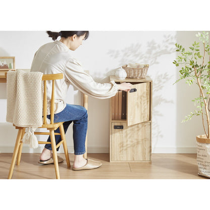 カラーボックス 2段 A4 木目 鍵付き 扉付き 幅35cm レイアウト自由自在 ダイヤル 収納 収納ボックス 整理整頓 カラーボックス2段 A4サイズ 本棚 ラック 収納ラック 鍵付きラック レイアウト自由