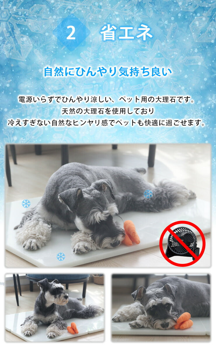 省エネ電気いらず ペットの猛暑の暑さ対策・夏バテ対策に 複数枚並べて中型犬・大型犬にも 涼しい 40cm×30cm×2cm 天然大理石 安全素材 角丸 2cm ゴム脚付き お手入れ簡単 清潔 ホワイト 犬 猫 ひんやり 大理石ボード ペットボード