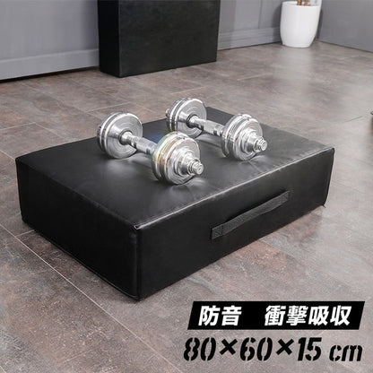 ダンベルマット ブラック ウレタン  80×60cm 厚さ15cm シングル シンプル ドロップマット ジムマット トレーニングマット  衝撃吸収 筋トレ ウェイトトレーニング 防音 クッション マット 安全 コンパクト デッドリフト