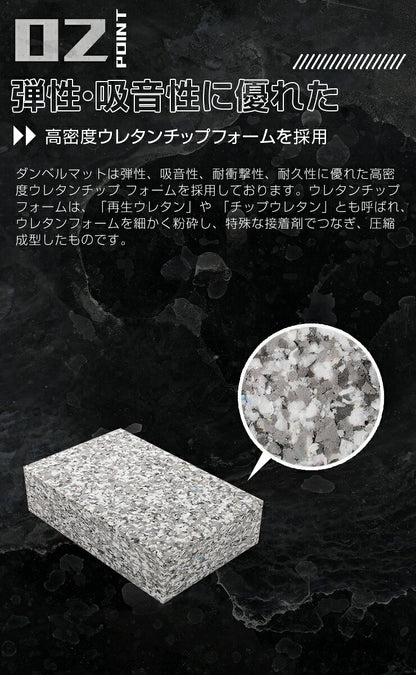 ダンベルマット ブラック ウレタン  80×60cm 厚さ15cm シングル シンプル ドロップマット ジムマット トレーニングマット  衝撃吸収 筋トレ ウェイトトレーニング 防音 クッション マット 安全 コンパクト デッドリフト