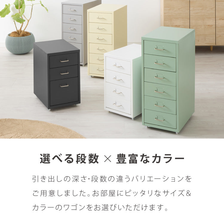 Roomnhome デスクワゴン 3段 キャビネット キャスター付き オフィスワゴン 書類ケース サイドワゴンキャビネット 縦型ファイルキャビネット キャスター付き 可動式キャビネット 韓国インテリア【送料無料】
