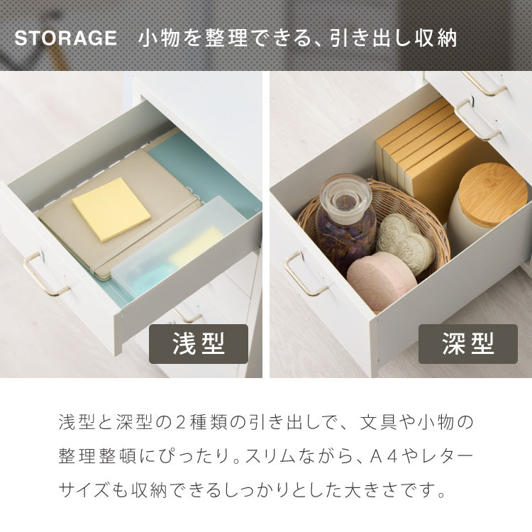 Roomnhome デスクワゴン 3段 キャビネット キャスター付き オフィスワゴン 書類ケース サイドワゴンキャビネット 縦型ファイルキャビネット キャスター付き 可動式キャビネット 韓国インテリア【送料無料】