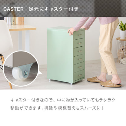 Roomnhome デスクワゴン 5段 キャビネット キャスター付き オフィスワゴン 書類ケース サイドワゴンキャビネット 縦型ファイルキャビネット キャスター付き 可動式キャビネット 韓国インテリア【送料無料】