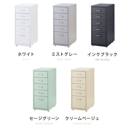 Roomnhome デスクワゴン 5段 キャビネット キャスター付き オフィスワゴン 書類ケース サイドワゴンキャビネット 縦型ファイルキャビネット キャスター付き 可動式キャビネット 韓国インテリア【送料無料】