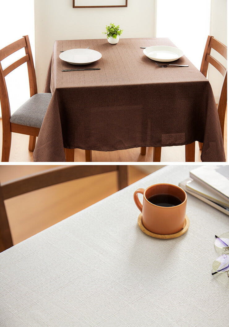 テーブルクロス 撥水 正方形 140×140cm 無地 北欧風 撥水加工 洗える ウォッシャブル 洗濯可 キャンバス 生地 北欧 おしゃれ ホテル仕様 シンプル ナチュラル ポリエステル テーブルマット (代引不可)【メール便配送】