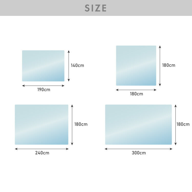 【選べる4サイズ】ダイニングマット 透明 防水 140×190cm 180×300cm 180×180cm 180×240cm 厚さ1.5mm 防汚 吸着 耐熱 撥水 フロアマット キッチンマット クリアマット 傷防止 PVC エンボス加工