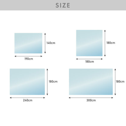 【選べる4サイズ】ダイニングマット 透明 防水 140×190cm 180×300cm 180×180cm 180×240cm 厚さ1.5mm 防汚 吸着 耐熱 撥水 フロアマット キッチンマット クリアマット 傷防止 PVC エンボス加工