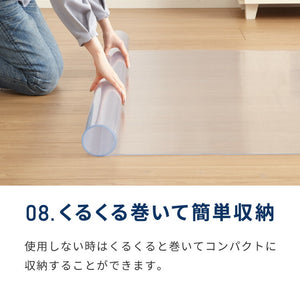 【選べる4サイズ】ダイニングマット 透明 防水 140×190cm 180×300cm 180×180cm 180×240cm 厚さ1.5mm 防汚 吸着 耐熱 撥水 フロアマット キッチンマット クリアマット 傷防止 PVC エンボス加工