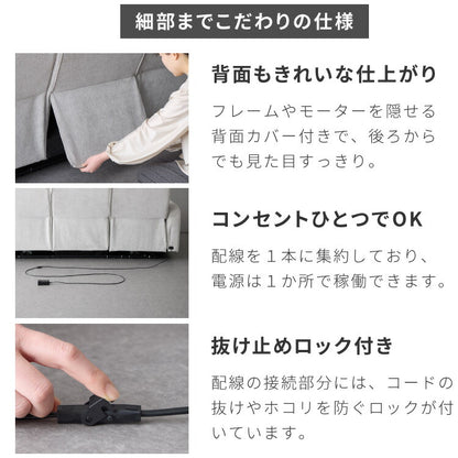 電動リクライニングソファー ヘッドリクライニング USB TYPE-C USBポータ リクライニングソファー リクライニングソファ 可動式 ヘッドレスト フットレスト 三人掛け 3人がけ 3人用