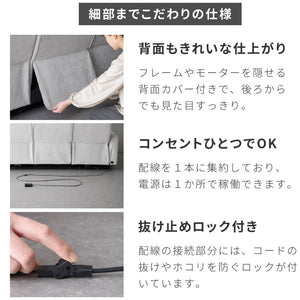 電動リクライニングソファー ヘッドリクライニング USB TYPE-C USBポータ リクライニングソファー リクライニングソファ 可動式 ヘッドレスト フットレスト 三人掛け 3人がけ 3人用