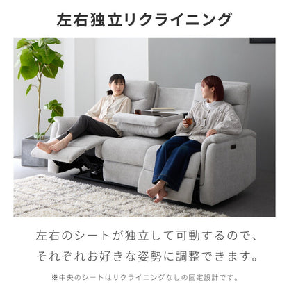 電動リクライニングソファー ヘッドリクライニング USB TYPE-C USBポータ リクライニングソファー リクライニングソファ 可動式 ヘッドレスト フットレスト 三人掛け 3人がけ 3人用