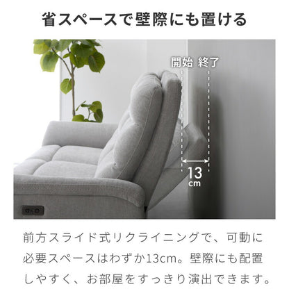 電動リクライニングソファー ヘッドリクライニング USB TYPE-C USBポータ リクライニングソファー リクライニングソファ 可動式 ヘッドレスト フットレスト 三人掛け 3人がけ 3人用